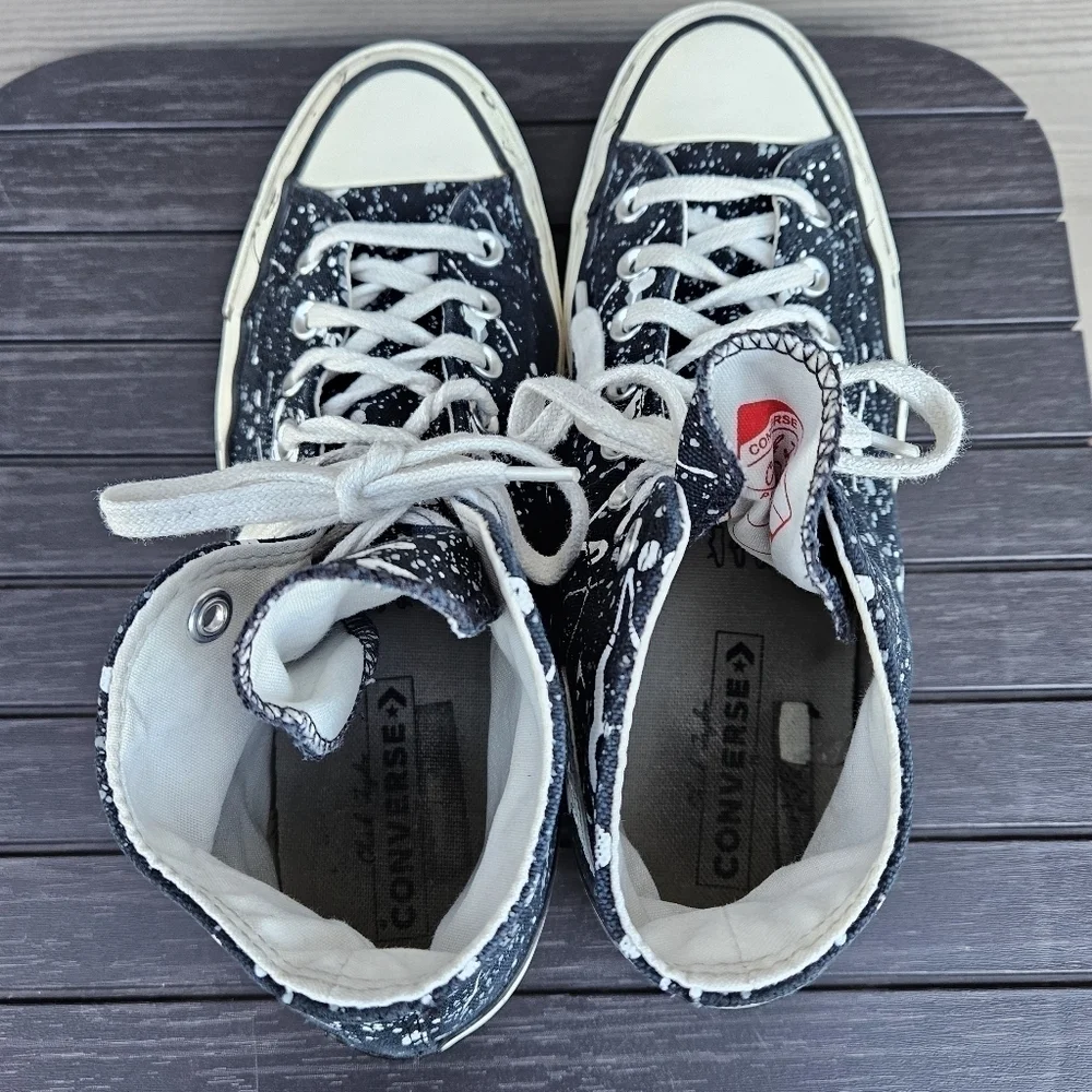 Converse Chuck 70 High Archive Paint Splatter x Black White 8.5 -10.5 Hi A01171C - Picture 13 of 16
